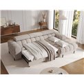 Corner sofa Elferlo R, sleeping function, Sola 18, beige, H93x285x181cm