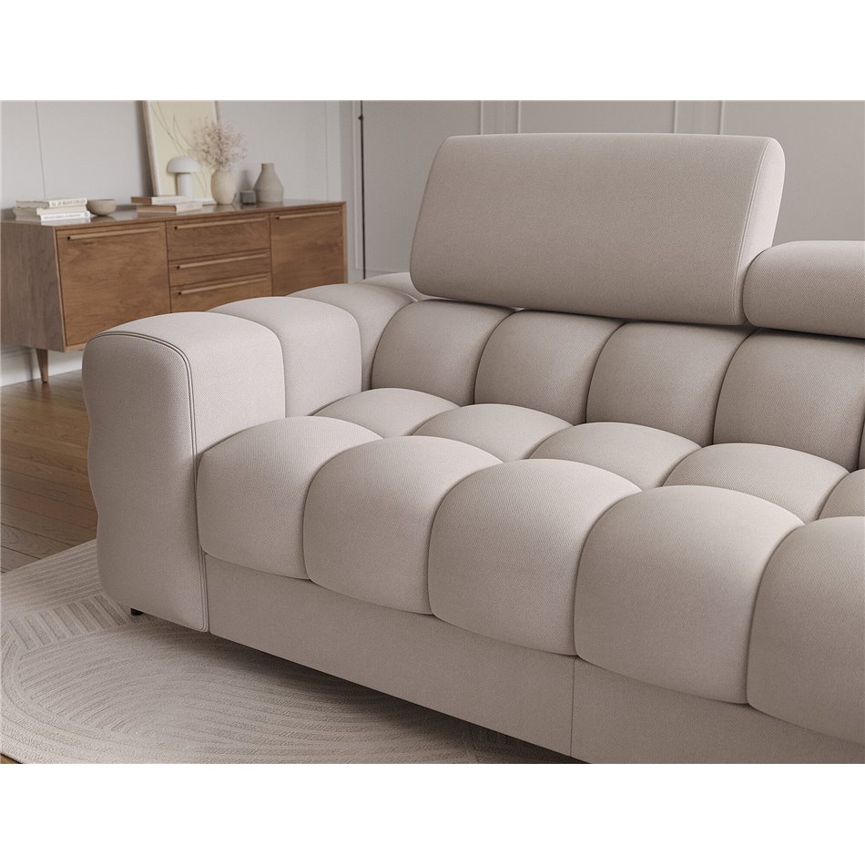 Corner sofa Elferlo R, sleeping function, Sola 18, beige, H93x285x181cm