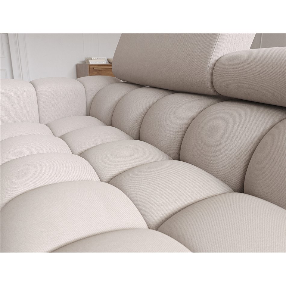 Corner sofa Elferlo R, sleeping function, Sola 18, beige, H93x285x181cm