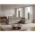 Corner sofa Elferlo R, sleeping function, Royal 20, boucle, beige, H93x285x181cm