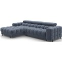 Corner sofa Elferlo L, sleeping function, Aura 40, velvet, blue, H93x285x181cm