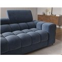 Corner sofa Elferlo L, sleeping function, Aura 40, velvet, blue, H93x285x181cm