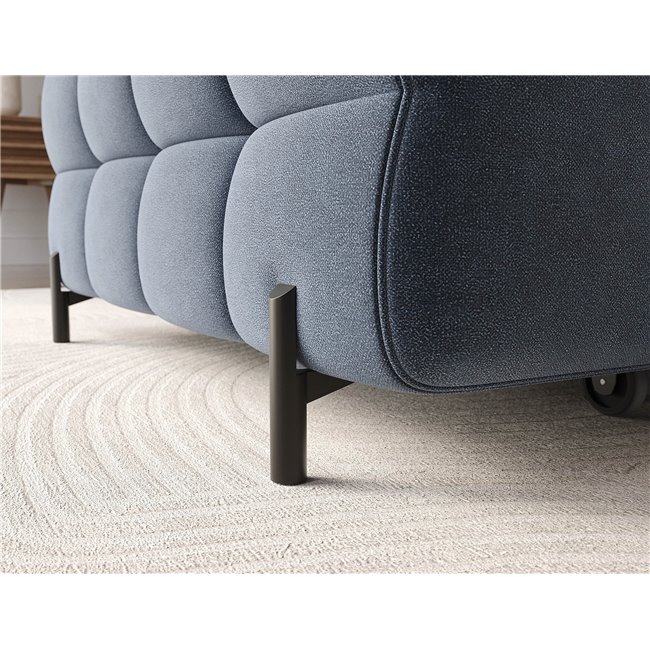 Corner sofa Elferlo L, sleeping function, Aura 40, velvet, blue, H93x285x181cm