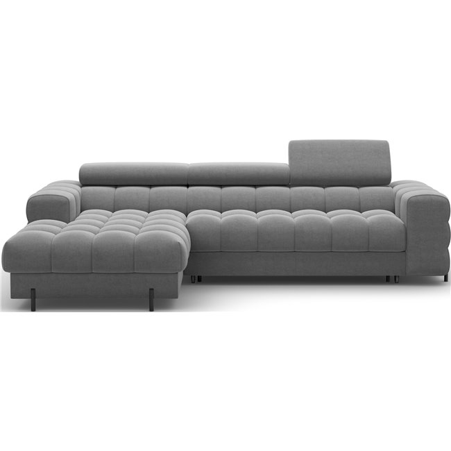 Corner sofa Elferlo L, sleeping function, Sola 06, dark grey, H93x285x181cm