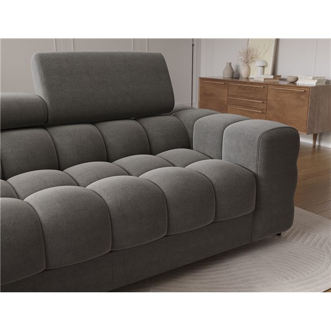 Corner sofa Elferlo L, sleeping function, Sola 06, dark grey, H93x285x181cm