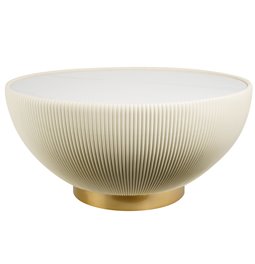 Side table Jello White, sintered stone/iron/eco leather, D80cm H40cm