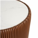 Coffee table Jallo Brown, sintered stone/iron/eco leather, D40cm H60cm
