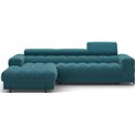 Corner sofa Elferlo L, sleeping function, Amore 40, boucle, blue, H93x285x181cm