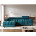 Corner sofa Elferlo L, sleeping function, Amore 40, boucle, blue, H93x285x181cm
