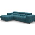 Corner sofa Elferlo L, sleeping function, Amore 40, boucle, blue, H93x285x181cm