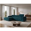 Corner sofa Elferlo L, sleeping function, Amore 40, boucle, blue, H93x285x181cm