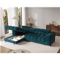 Corner sofa Elferlo L, sleeping function, Amore 40, boucle, blue, H93x285x181cm