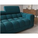 Corner sofa Elferlo L, sleeping function, Amore 40, boucle, blue, H93x285x181cm