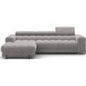 Corner sofa Elferlo L, sleeping function, Aura 04, velvet, grey, H93x285x181cm