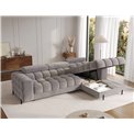 Corner sofa Elferlo L, sleeping function, Aura 04, velvet, grey, H93x285x181cm