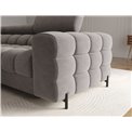 Corner sofa Elferlo L, sleeping function, Aura 04, velvet, grey, H93x285x181cm
