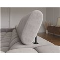 Corner sofa Elferlo L, sleeping function, Aura 04, velvet, grey, H93x285x181cm