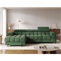 Corner sofa Elferlo L, sleeping function, Amore 35, boucle, green, H93x285x181cm