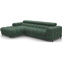 Corner sofa Elferlo L, sleeping function, Amore 35, boucle, green, H93x285x181cm