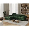 Corner sofa Elferlo L, sleeping function, Amore 35, boucle, green, H93x285x181cm