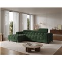 Corner sofa Elferlo L, sleeping function, Amore 35, boucle, green, H93x285x181cm