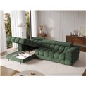 Corner sofa Elferlo L, sleeping function, Amore 35, boucle, green, H93x285x181cm