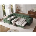 Corner sofa Elferlo L, sleeping function, Amore 35, boucle, green, H93x285x181cm