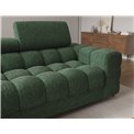 Corner sofa Elferlo L, sleeping function, Amore 35, boucle, green, H93x285x181cm