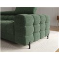 Corner sofa Elferlo L, sleeping function, Amore 35, boucle, green, H93x285x181cm