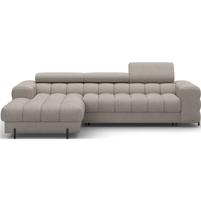 Corner sofa Elferlo L, sleeping function, Royal 20, boucle, beige, H93x285x181cm