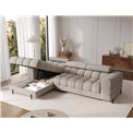 Corner sofa Elferlo L, sleeping function, Royal 20, boucle, beige, H93x285x181cm