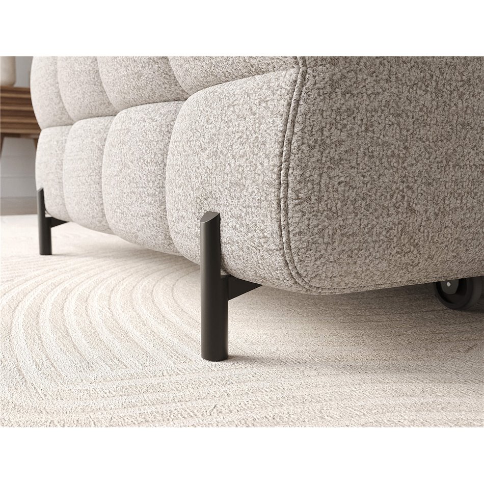 Corner sofa Elferlo L, sleeping function, Royal 20, boucle, beige, H93x285x181cm