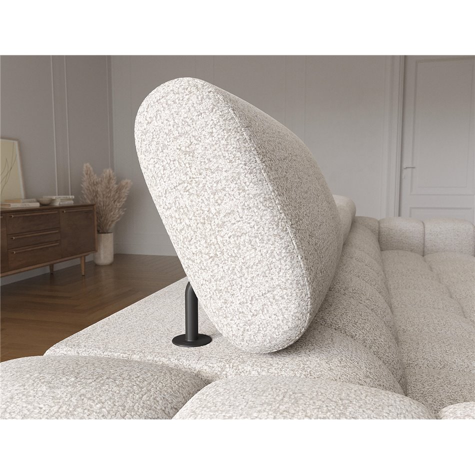 Corner sofa Elferlo L, sleeping function, Royal 20, boucle, beige, H93x285x181cm