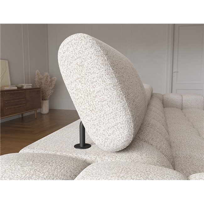 Corner sofa Elferlo L, sleeping function, Royal 20, boucle, beige, H93x285x181cm