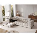 Corner sofa Elferlo L, sleeping function, Royal 18, boucle, beige, H93x285x181cm