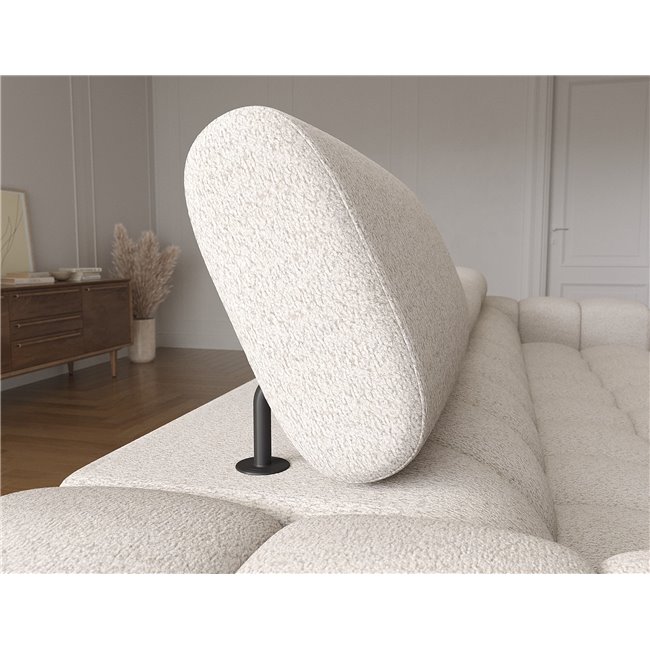 Corner sofa Elferlo L, sleeping function, Royal 18, boucle, beige, H93x285x181cm