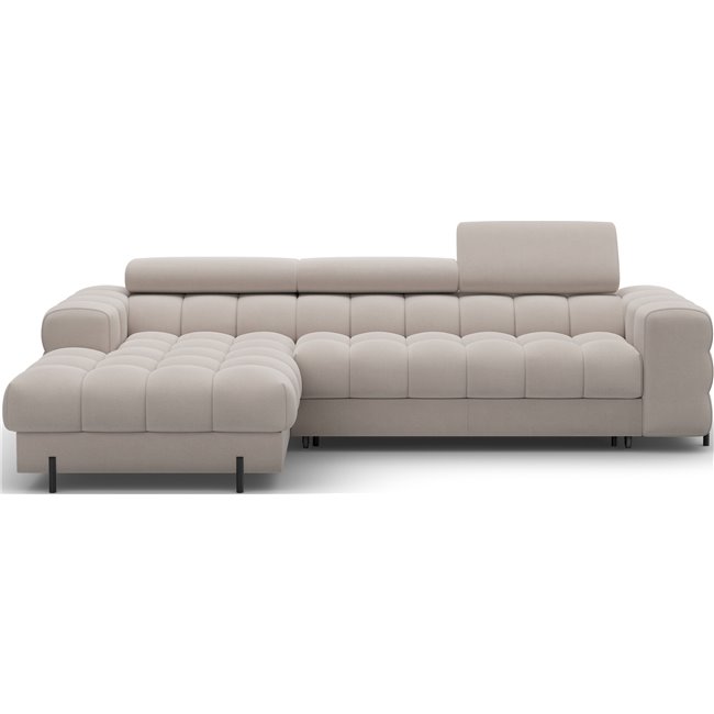 Corner sofa Elferlo L, sleeping function, Sola 18, beige, H93x285x181cm