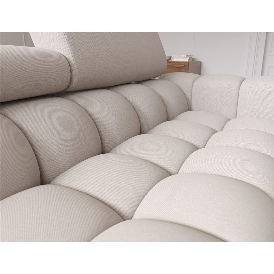 Corner sofa Elferlo L, sleeping function, Sola 18, beige, H93x285x181cm