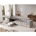 Corner sofa Elferlo L, sleeping function, Pellerito 20, grey, H93x285x181cm