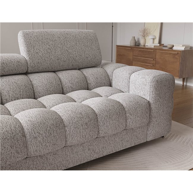 Corner sofa Elferlo L, sleeping function, Pellerito 20, grey, H93x285x181cm