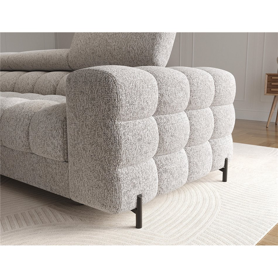 Corner sofa Elferlo L, sleeping function, Pellerito 20, grey, H93x285x181cm