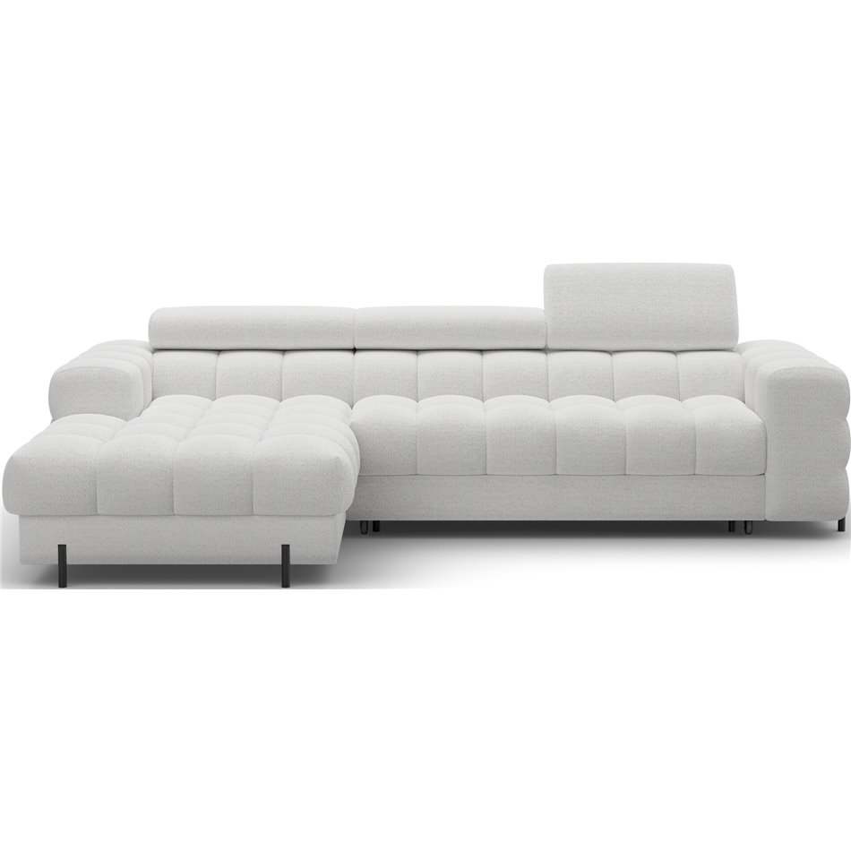 Corner sofa Elferlo L, sleeping function, Royal 03, boucle, grey, H93x285x181cm
