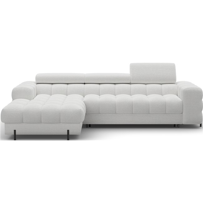 Corner sofa Elferlo L, sleeping function, Royal 03, boucle, grey, H93x285x181cm