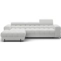 Corner sofa Elferlo L, sleeping function, Royal 03, boucle, grey, H93x285x181cm