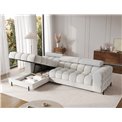 Corner sofa Elferlo L, sleeping function, Royal 03, boucle, grey, H93x285x181cm