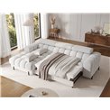 Corner sofa Elferlo L, sleeping function, Royal 03, boucle, grey, H93x285x181cm
