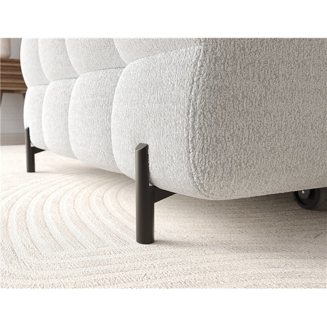Corner sofa Elferlo L, sleeping function, Royal 03, boucle, grey, H93x285x181cm