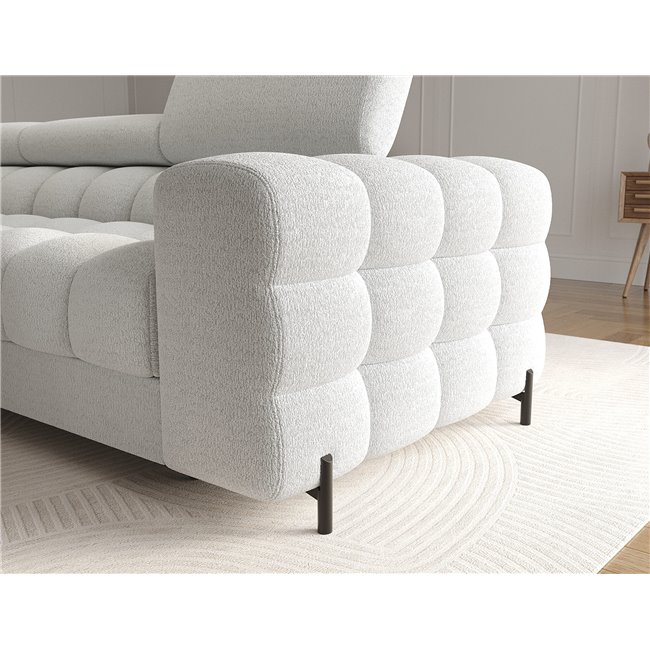 Corner sofa Elferlo L, sleeping function, Royal 03, boucle, grey, H93x285x181cm