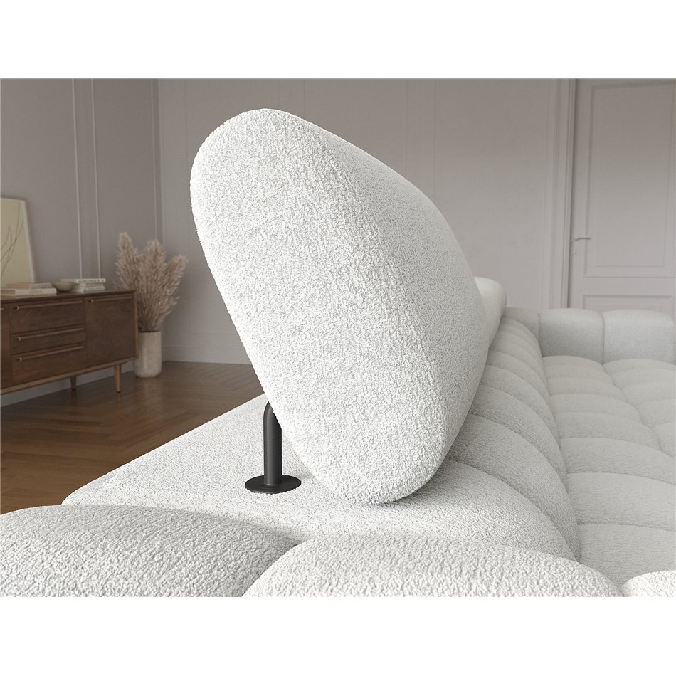 Corner sofa Elferlo L, sleeping function, Royal 03, boucle, grey, H93x285x181cm