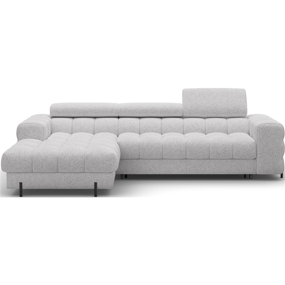Corner sofa Elferlo L, sleeping function, Pellerito 03, grey, H93x285x181cm